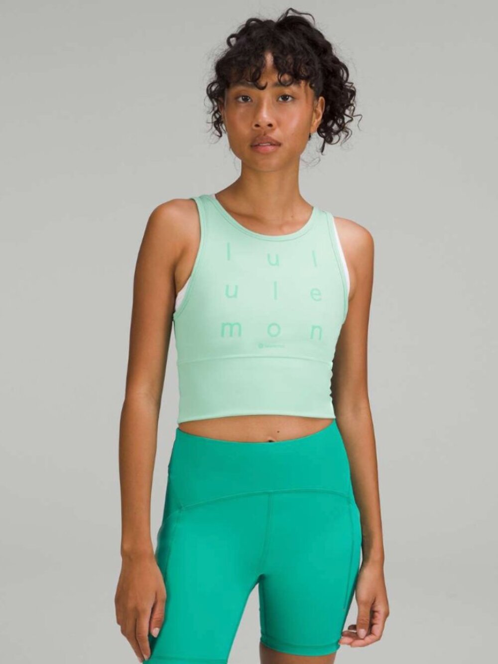 Lululemon Power Pivot Everlux Tank Top *Motif Wild Mint size 6